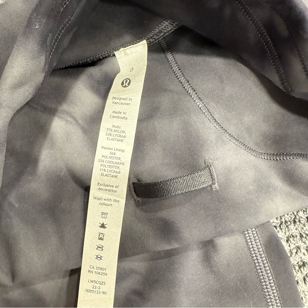 LULULEMON Athletica Align High-rise Diamond Dye Pitch Gray Leggings ~ Size 0 - Picture 5 of 7